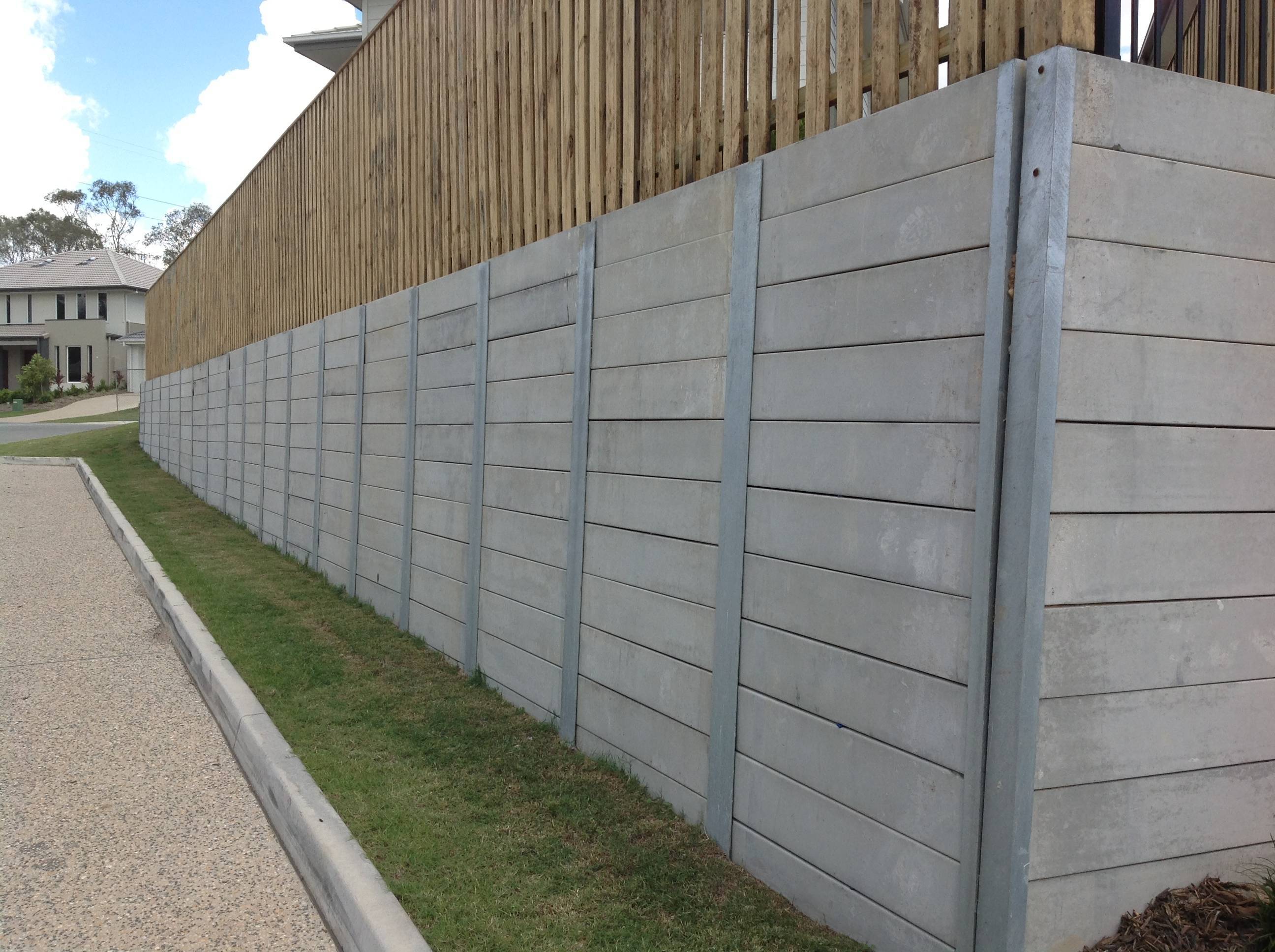Aussie Concrete Smooth Grey 2000x200x75mm Sleeper Retaining Wall
